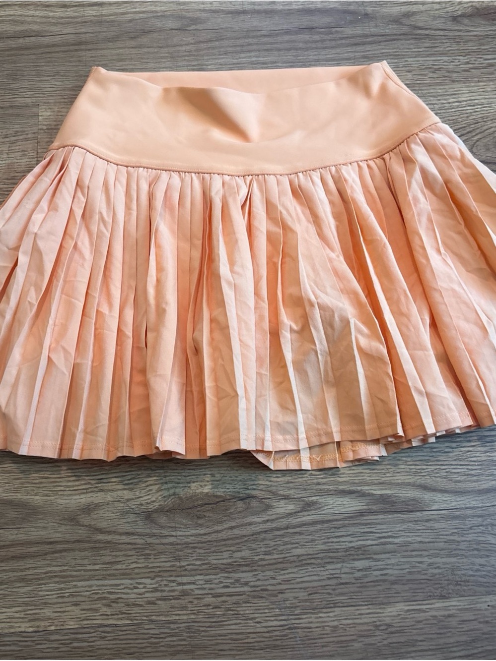 Pleated Circle Skirt in Peach - Women's Skater Style
